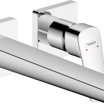 Logis Q Mitigeur de lavabo encastré mural Fine, bec 206 mm, bonde à écoulement libre
