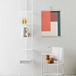 Agha Étagère murale ouverte 5 étagères et élément porte-peignoir ou porte-serviettes en métal laqué